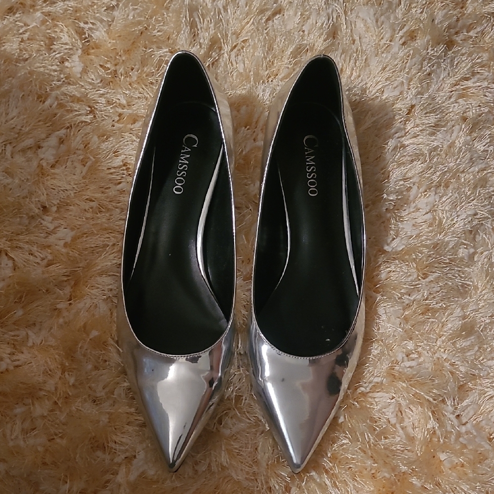 Women's Metallic Silver Heels